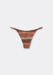 Golden Chevron Thong Swimsuit Bottoms