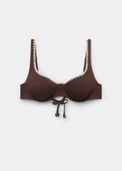 Balconette Swimsuit Top Bicolor Embroidery