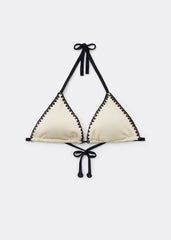 Triangle Swimsuit Top Bicolor Embroidery