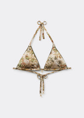 Tropical Foliage Triangle Swimsuit Top