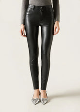 Thermal leather-effect pants