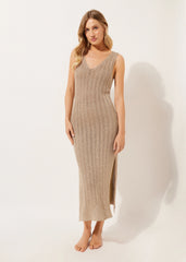 Crocheted Lamé Maxi Dress