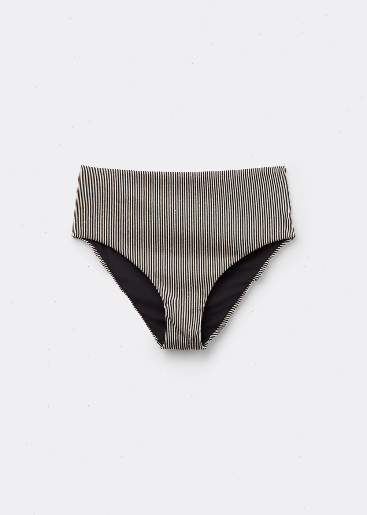 High-Waisted Swimsuit Bottoms Golden Stripes