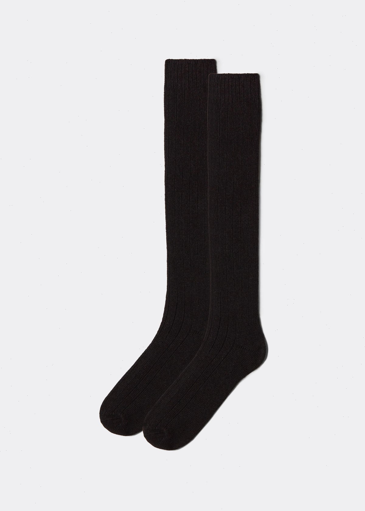 Men’s Ribbed Wool and Cashmere Long Socks
