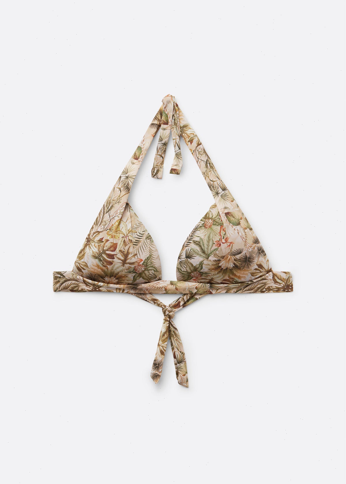 Tropical Foliage Padded Triangle Swimsuit Top