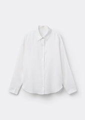Cropped Linen and Viscose Shirt