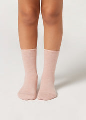 Girls’ Cashmere and Glitter Socks