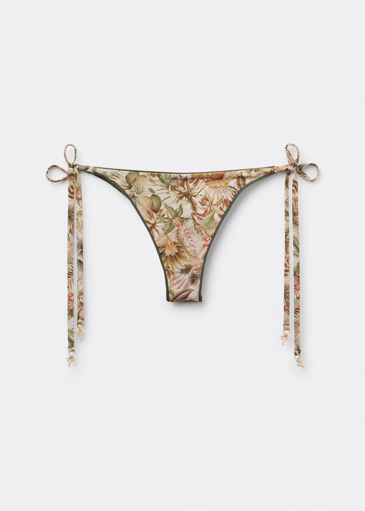 Tropical Foliage Brazilian String Swimsuit Bottoms