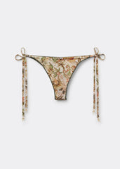 Tropical Foliage Brazilian String Swimsuit Bottoms