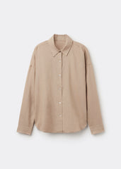 Cropped Linen and Viscose Shirt